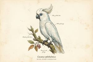 Blue-eyed Cockatoo illustration