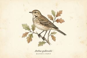 Blyth's Pipit illustration