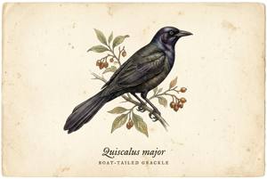 Boat-tailed Grackle illustration