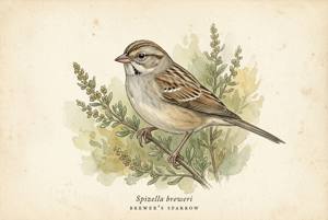 Brewer's Sparrow illustration