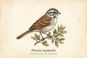 Bridled Sparrow illustration