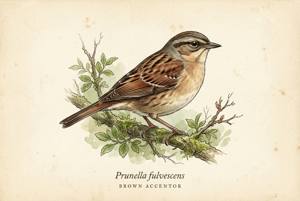 Brown Accentor illustration