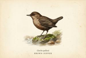 Brown Dipper illustration