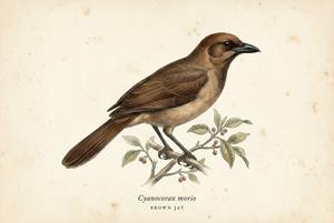 Brown Jay illustration