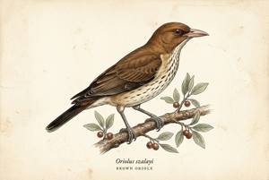 Brown Oriole illustration