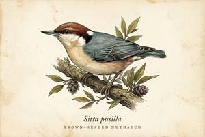 Brown-headed Nuthatch illustration