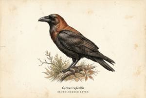 Brown-necked Raven illustration