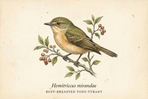 Buff-breasted Tody-Tyrant illustration