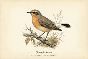 Buff-breasted Wheatear illustration