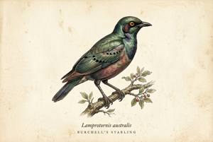 Burchell's Starling illustration