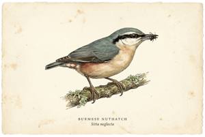 Burmese Nuthatch illustration