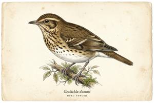 Buru Thrush illustration