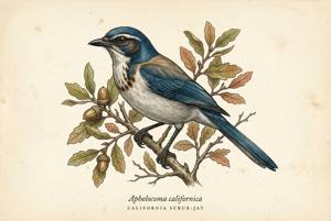 California Scrub-Jay illustration
