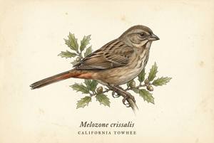 California Towhee illustration