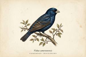 Cameroon Indigobird illustration