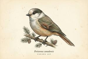 Canada Jay illustration