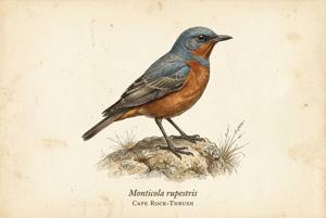 Cape Rock-Thrush illustration