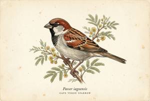 Cape Verde Sparrow illustration