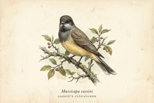 Cassin's Flycatcher illustration