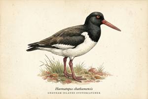 Chatham Islands Oystercatcher illustration