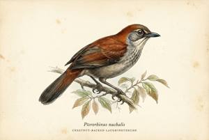 Chestnut-backed Laughingthrush illustration
