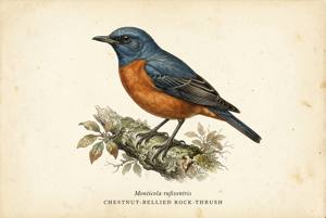 Chestnut-bellied Rock-Thrush illustration