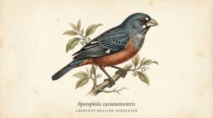 Chestnut-bellied Seedeater illustration