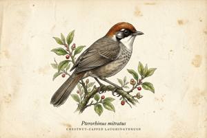 Chestnut-capped Laughingthrush illustration