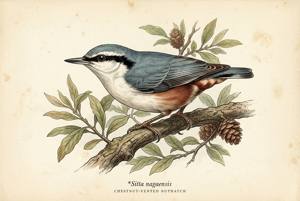 Chestnut-vented Nuthatch illustration