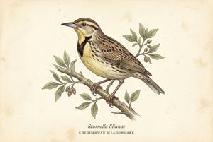 Chihuahuan Meadowlark illustration