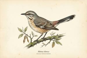 Chilean Mockingbird illustration