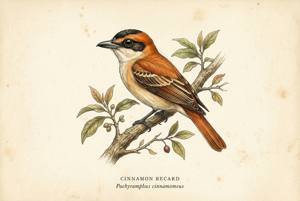 Cinnamon Becard illustration