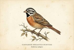 Cinnamon-breasted Bunting illustration