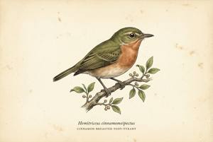 Cinnamon-breasted Tody-Tyrant illustration