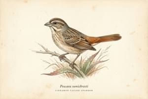 Cinnamon-tailed Sparrow illustration