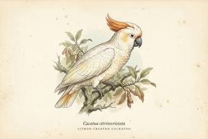 Citron-crested Cockatoo illustration