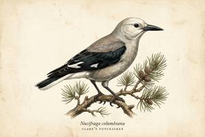 Clark's Nutcracker illustration