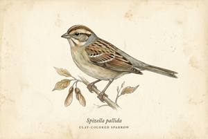 Clay-colored Sparrow illustration