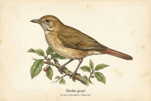 Clay-colored Thrush illustration