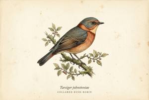 Collared Bush-Robin illustration
