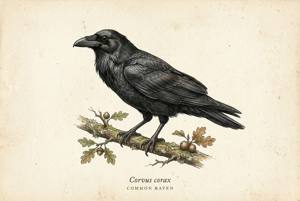 Common Raven illustration