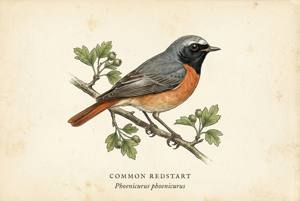 Common Redstart illustration
