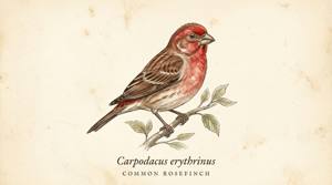 Common Rosefinch illustration