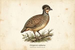 Crested Francolin illustration