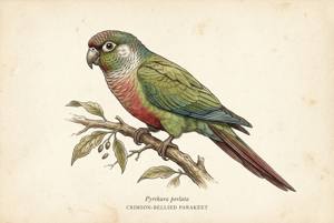 Crimson-bellied Parakeet illustration