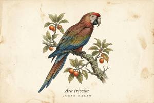 Cuban Macaw illustration