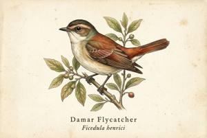 Damar Flycatcher illustration