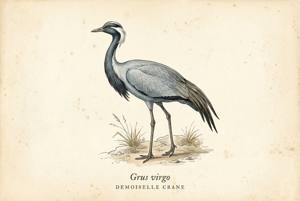 Demoiselle Crane illustration