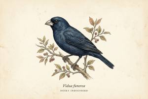 Dusky Indigobird illustration