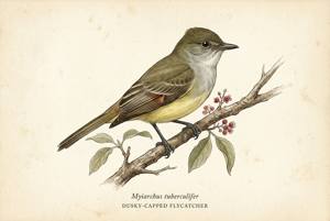 Dusky-capped Flycatcher illustration